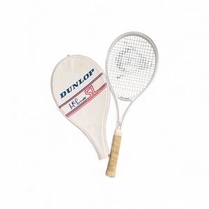 VTG Dunlop McEnroe SL Tennis Racquet Graphite Composite White SL4 4 1/2 w/ Cover